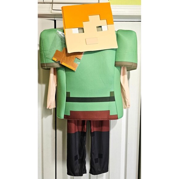 Minecraft Alex Deluxe Costume Girls 4-6X Kids Disguise Halloween Pixelated READ - Picture 1 of 11